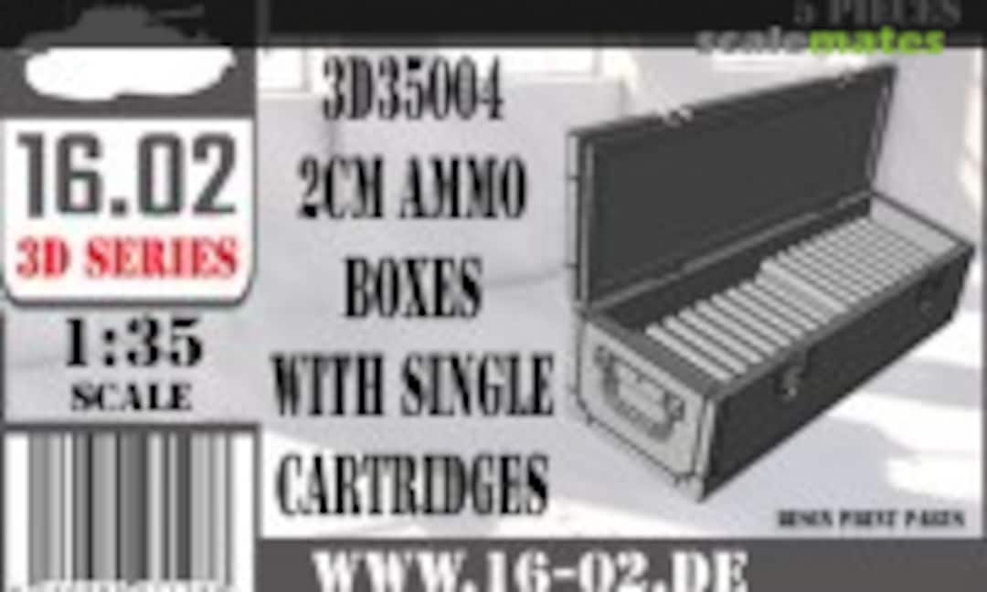 1:35 FlaK 38 2cm Ammo Box w/ single cartridges (open case) (16.02 3D35004) 3D35004