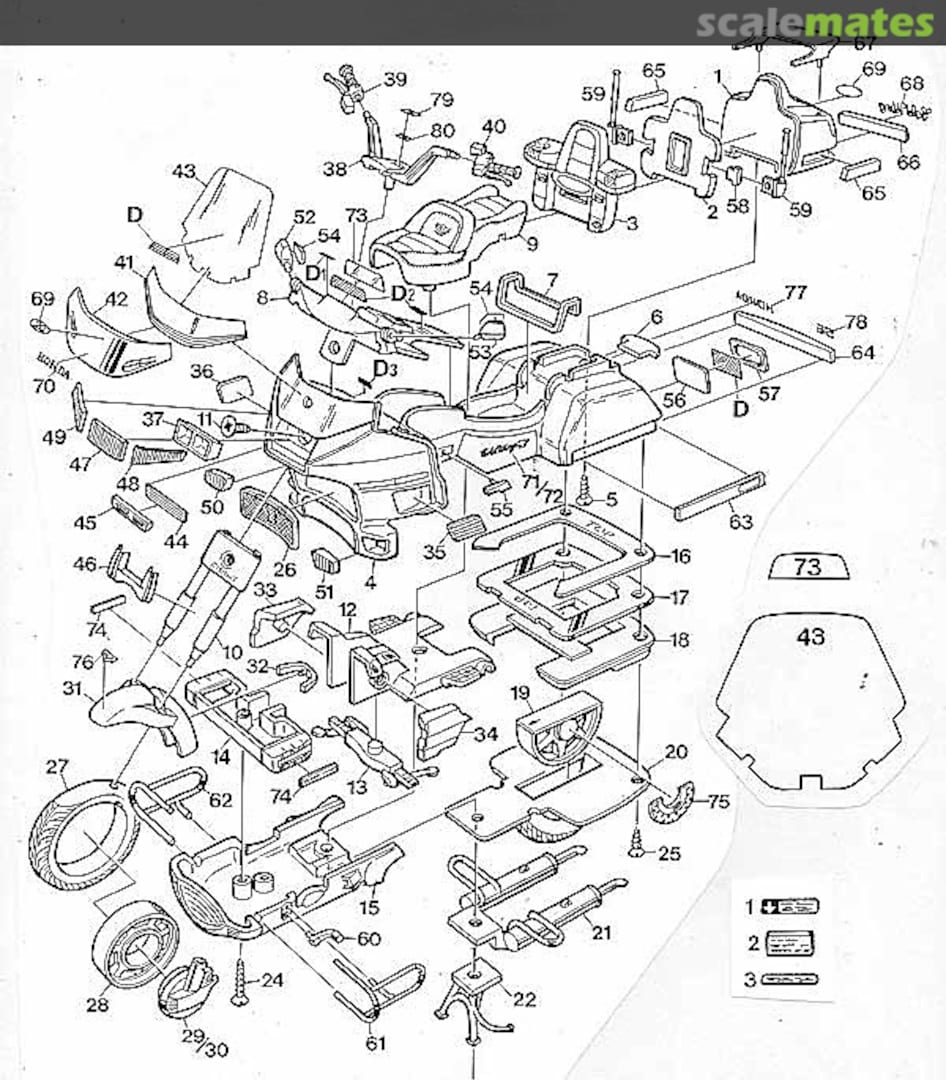 Boxart Honda Goldwing HM6 Scale Model Technical Service