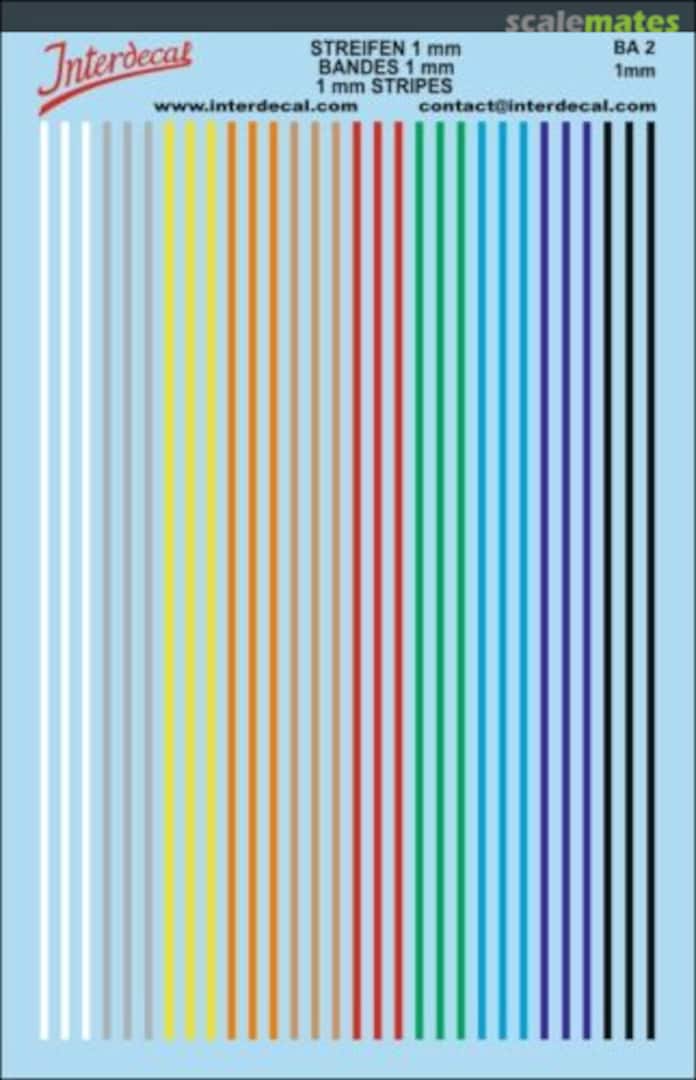 Boxart Stripes Assorted Colors 1 mm BA2-1 Interdecal Boxart Stripes Assorted Colors 1 mm BA2-1 Interdecal