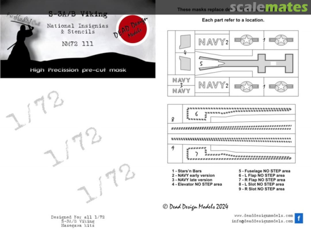 Boxart S-3A/B Viking National Insignias And Stencils NM72111 DEAD Design Models Boxart S-3A/B Viking National Insignias And Stencils NM72111 DEAD Design Models