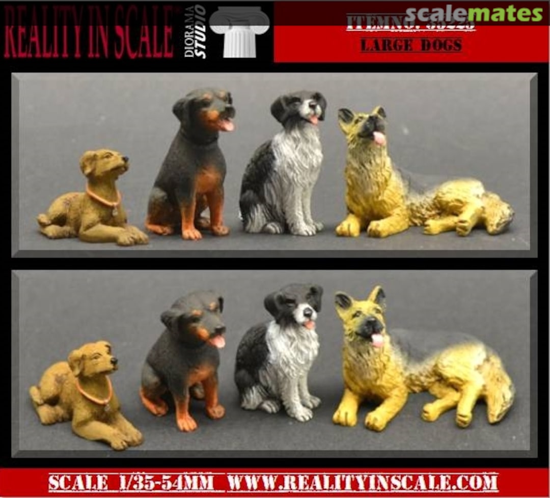 Boxart Large Dogs - 4 resin pcs. 35225 Reality in Scale Boxart Large Dogs - 4 resin pcs. 35225 Reality in Scale