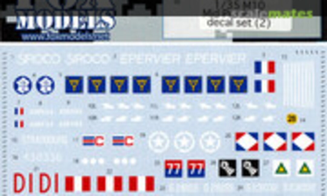 1:35 M10 Mid Production decal set (2) (FOX MODELS D035016) D035016