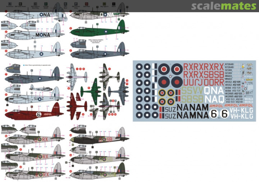 Contents DH.98 Mosquito 72012 DK Decals Contents DH.98 Mosquito 72012 DK Decals