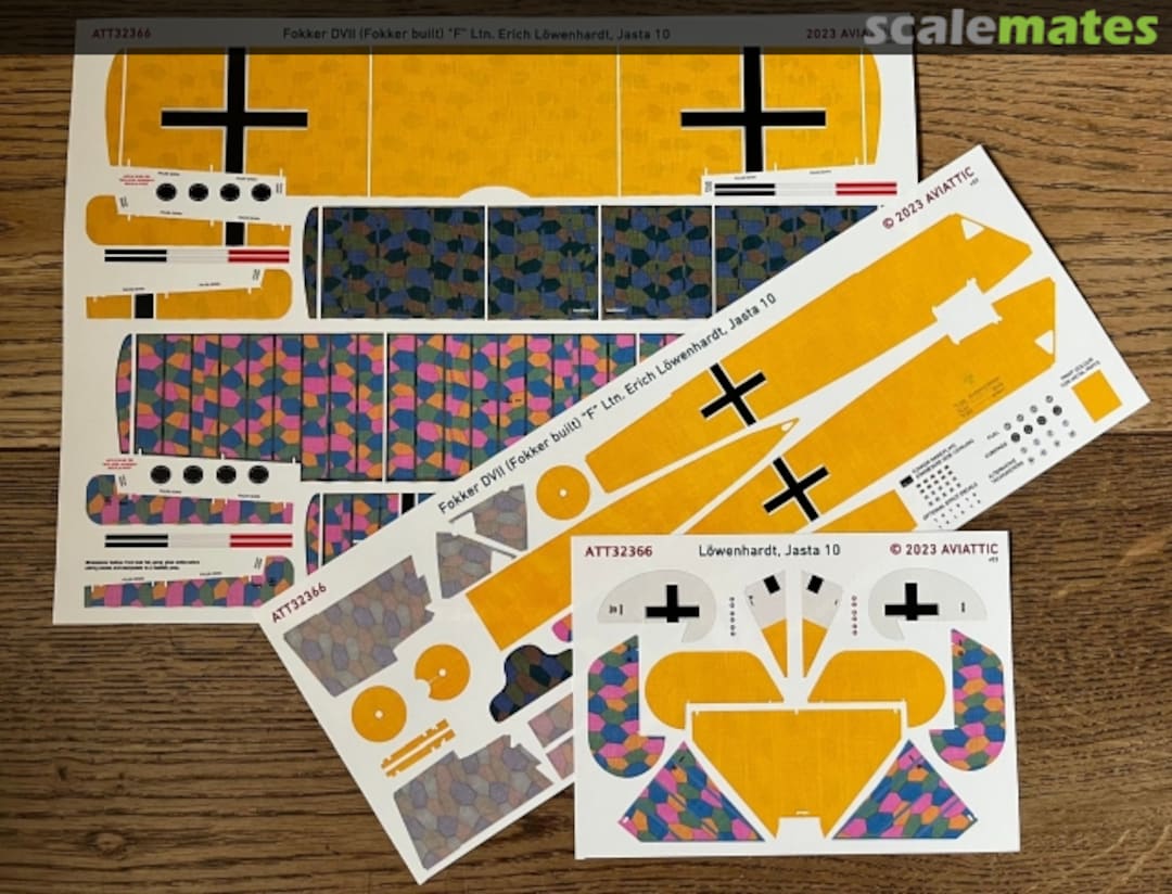 Boxart Fokker DVII (Fokker built) 'F' Ltn Erich Lowenhardt, Jasta 10 ATT32366 Aviattic Boxart Fokker DVII (Fokker built) 'F' Ltn Erich Lowenhardt, Jasta 10 ATT32366 Aviattic