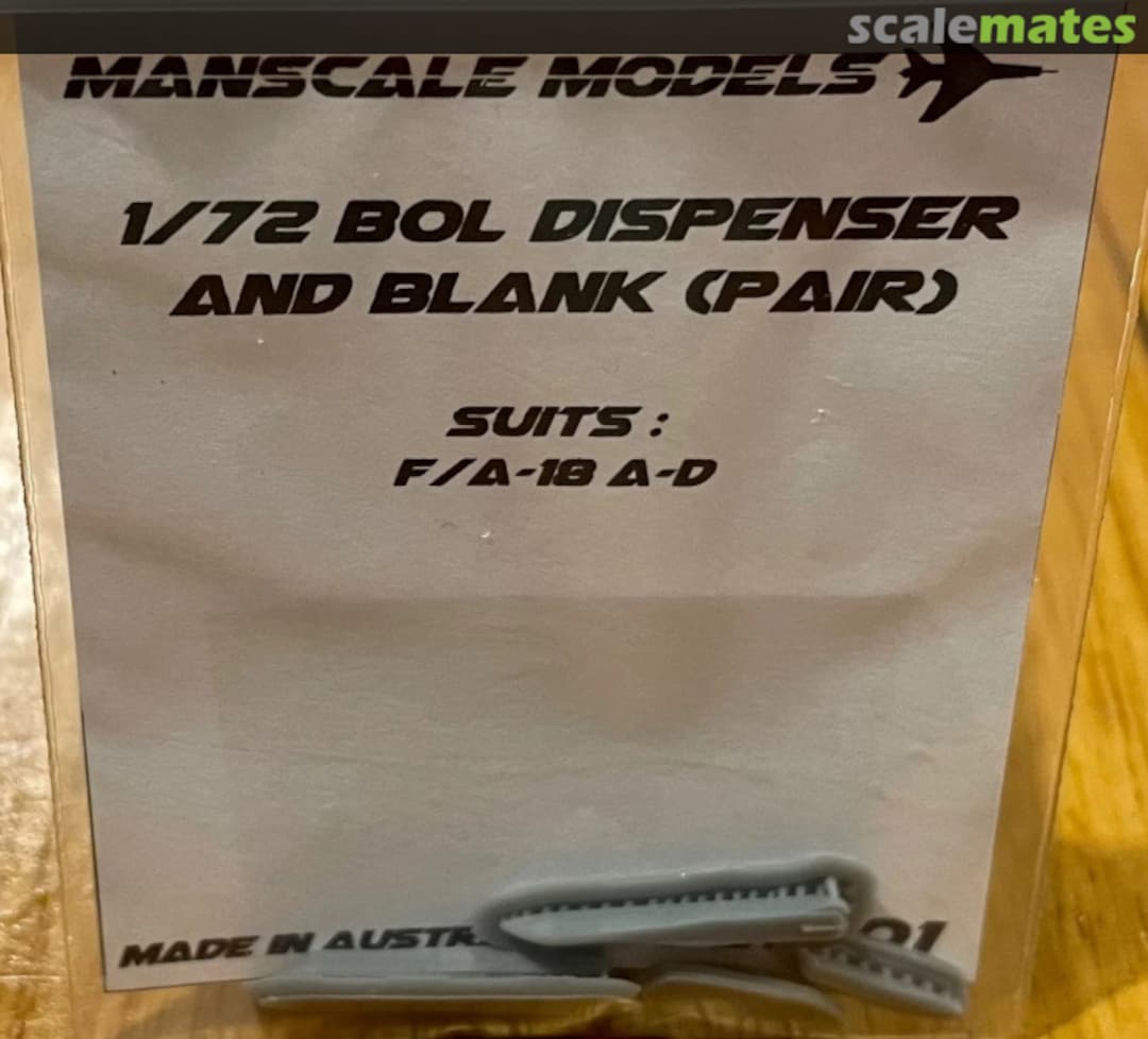 Boxart BOL Dispenser and Blank (pair) 721001 Manscale Models Boxart BOL Dispenser and Blank (pair) 721001 Manscale Models