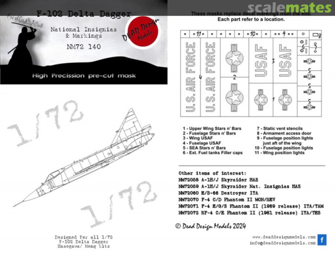 Boxart F-102 Delta Dagger National Insignias And Markings NM72140 DEAD Design Models