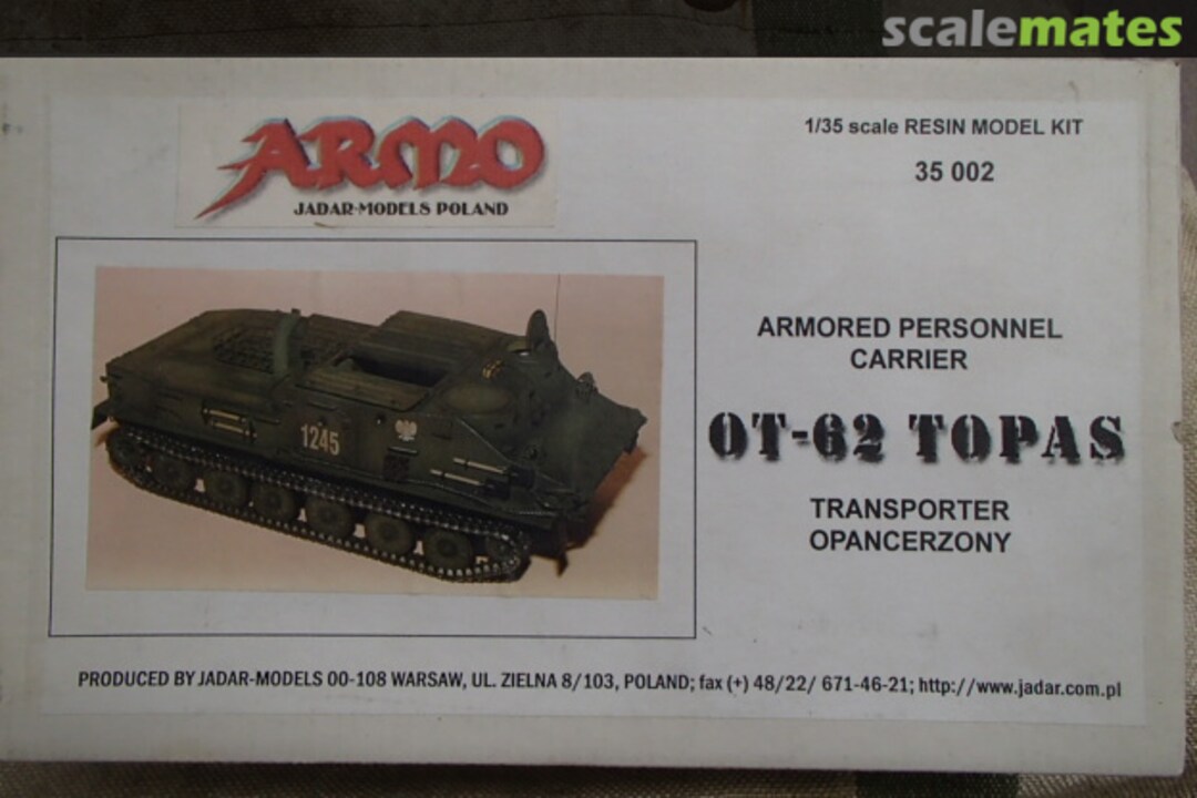 Boxart OT-62 Topas Tracked Armored Carrier with metal PE elements 35002 Armo Boxart OT-62 Topas Tracked Armored Carrier with metal PE elements 35002 Armo