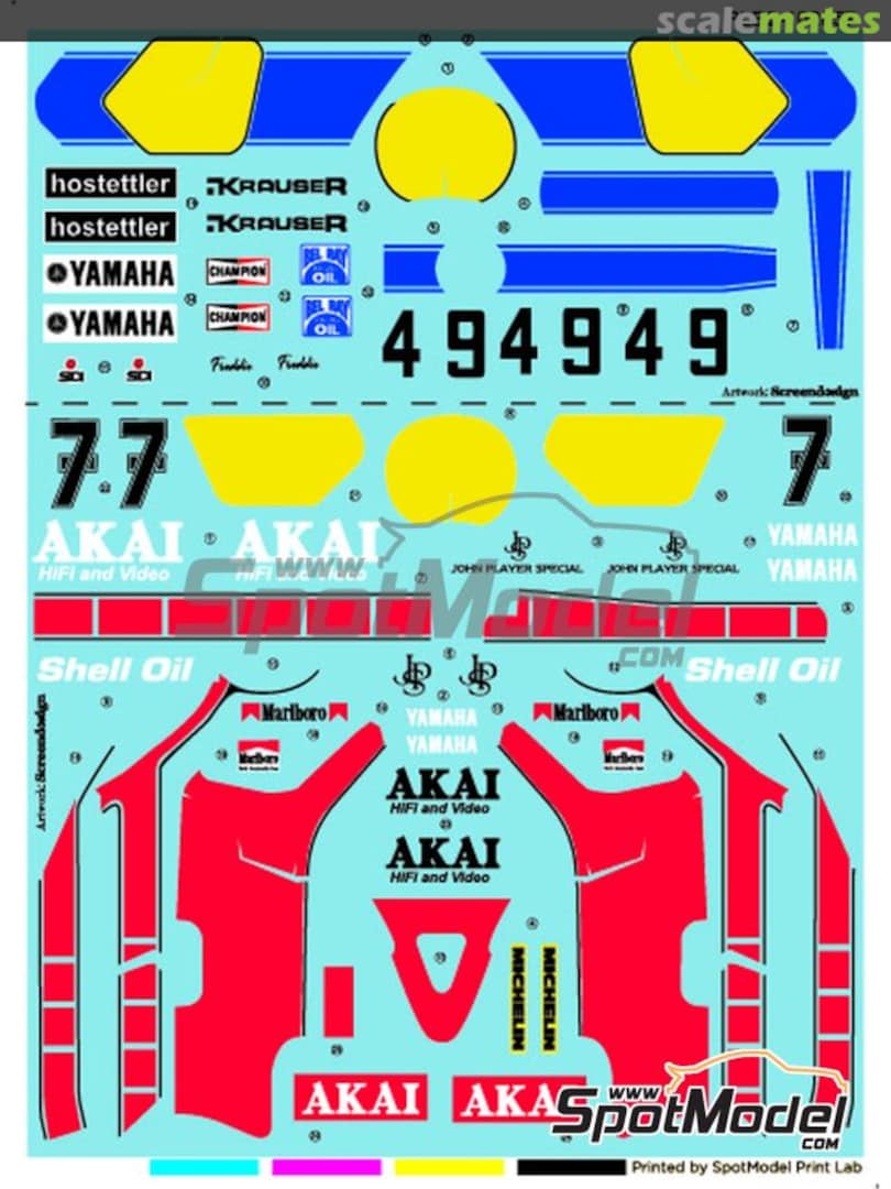Boxart Yamaha YZR500 sponsored by John Player Special #7, 49 PLB2-102857 Print Lab Decals Boxart Yamaha YZR500 sponsored by John Player Special #7, 49 PLB2-102857 Print Lab Decals