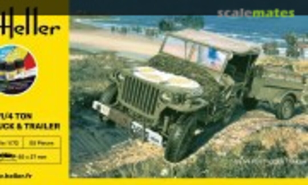 1:72 US 1/4 Ton Truck &amp; Trailer (Heller 56997)