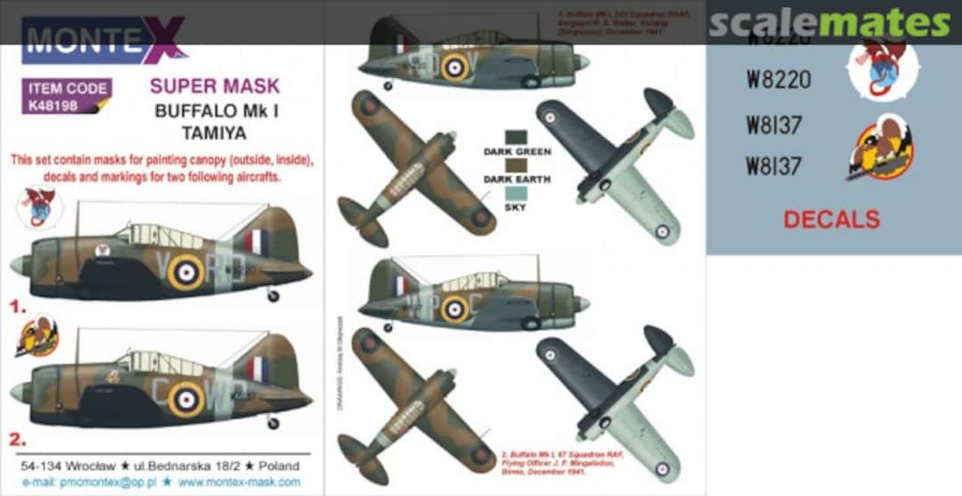 Boxart Brewster Buffalo Mk I K48198 Montex Boxart Brewster Buffalo Mk I K48198 Montex