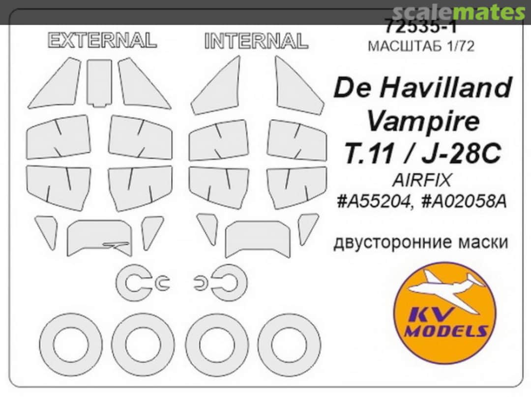Boxart de Havilland Vampire T.11 / J-28C 72535-1 KV Models Boxart de Havilland Vampire T.11 / J-28C 72535-1 KV Models