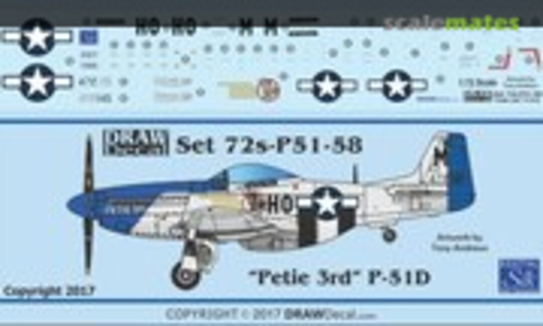 1:72 P-51D “Petie 3rd” (Draw Decal 72-P51-58) 72-P51-58