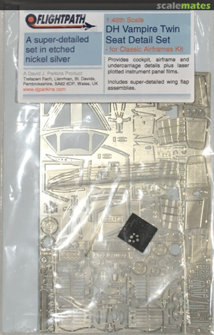 Boxart DH Vampire Twin Seat Detail Set FP-48-056c Flightpath