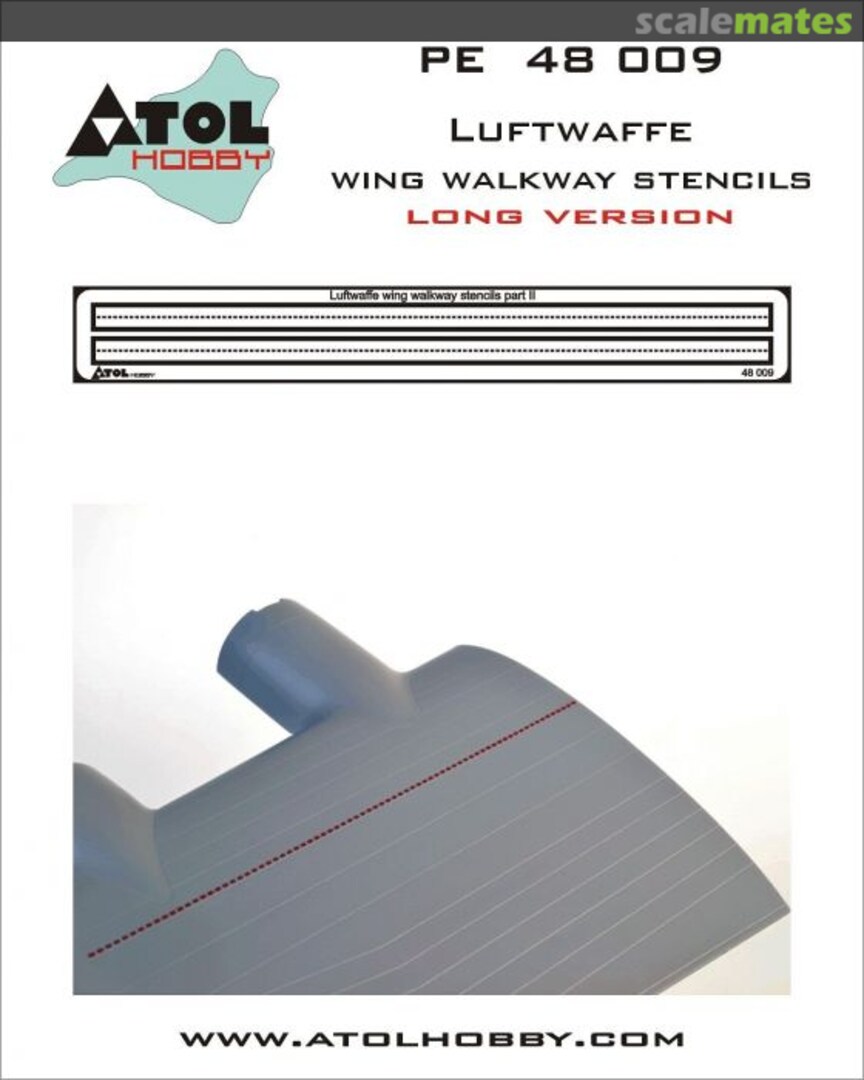 Boxart Luftwaffe wing walkway stencils - long version 48 009 Atol Hobby Boxart Luftwaffe wing walkway stencils - long version 48 009 Atol Hobby