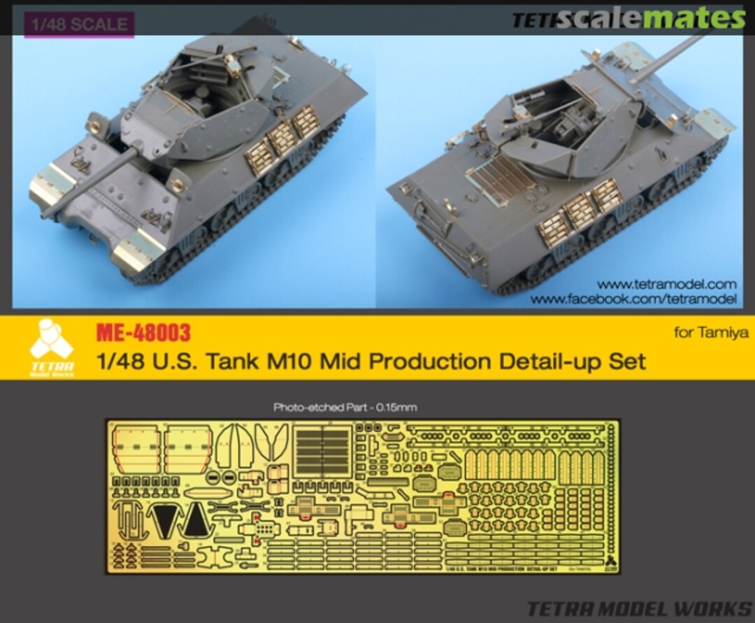 Boxart US Tank M10 Mid Production detail-up set ME-48003 Tetra Model Works Boxart US Tank M10 Mid Production detail-up set ME-48003 Tetra Model Works