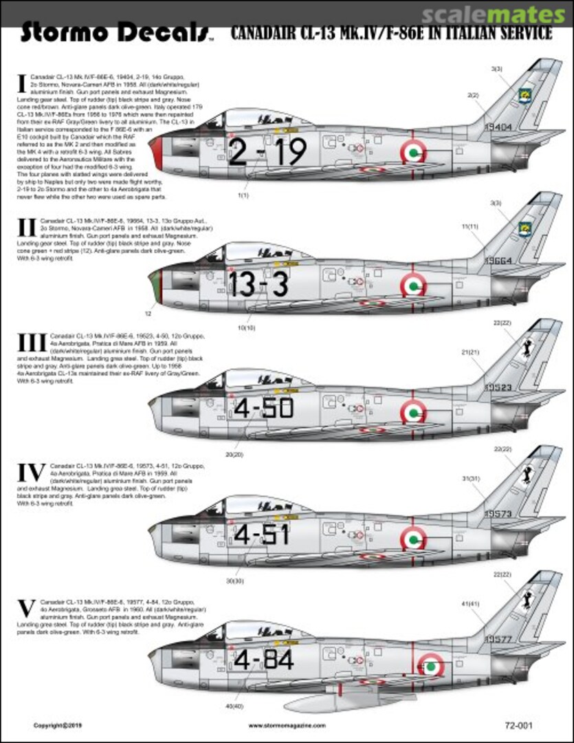 Boxart CANADAIR CL-13 Mk.IV/F-86E in Italian Service 72-001 Stormo! Boxart CANADAIR CL-13 Mk.IV/F-86E in Italian Service 72-001 Stormo!