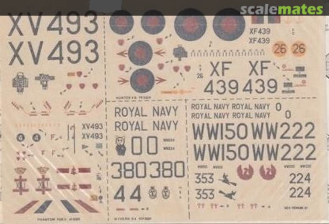 Contents RAF/RN Phantom FGR2, Hunter F.6, Wyvern S4, Sea Venom FAW 21's 24 Modeldecal Contents RAF/RN Phantom FGR2, Hunter F.6, Wyvern S4, Sea Venom FAW 21's 24 Modeldecal