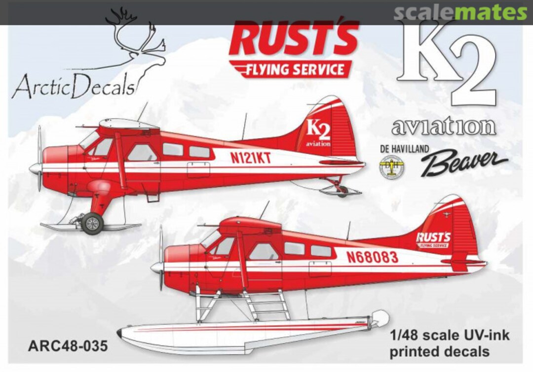 Boxart DHC-2 Beaver K2 Aviation / Rust's Flying Service ARC48-035 Arctic Decals Boxart DHC-2 Beaver K2 Aviation / Rust's Flying Service ARC48-035 Arctic Decals