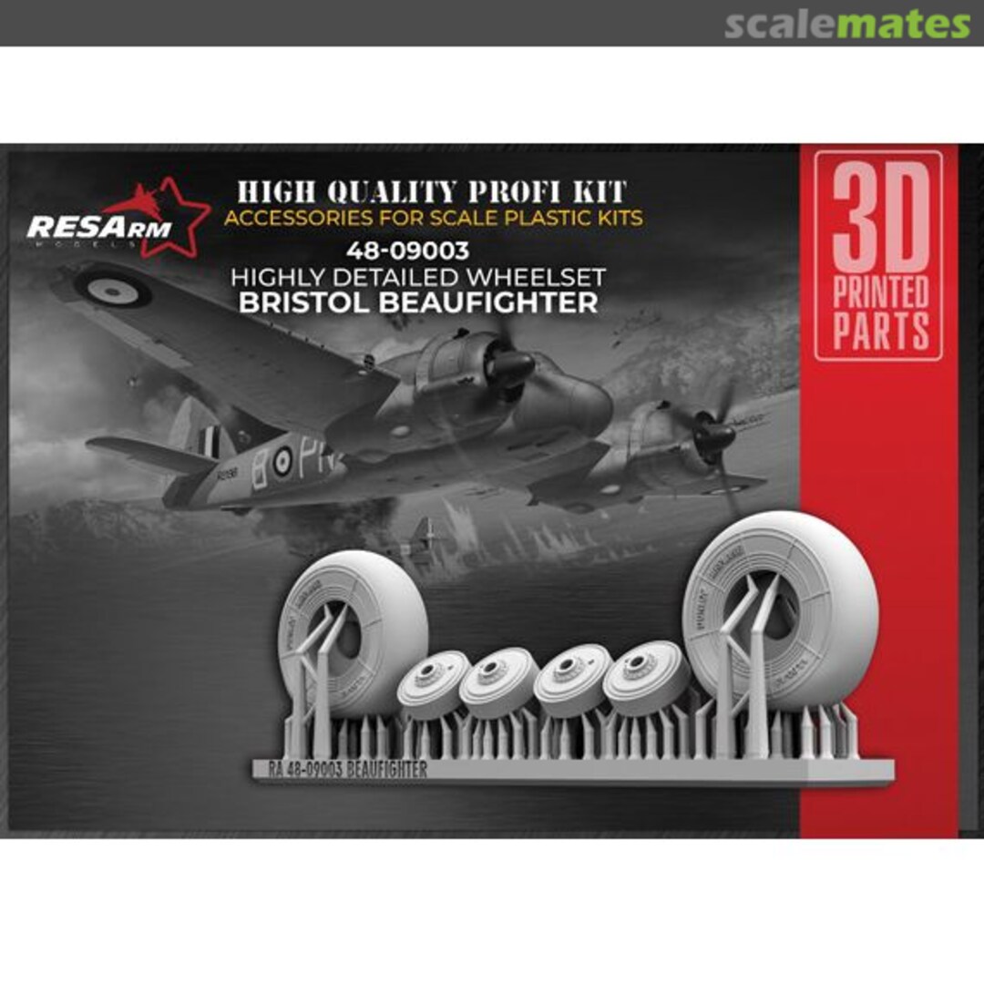 Boxart Beaufighter highly detailed wheel set 48-09003 RESArm Boxart Beaufighter highly detailed wheel set 48-09003 RESArm