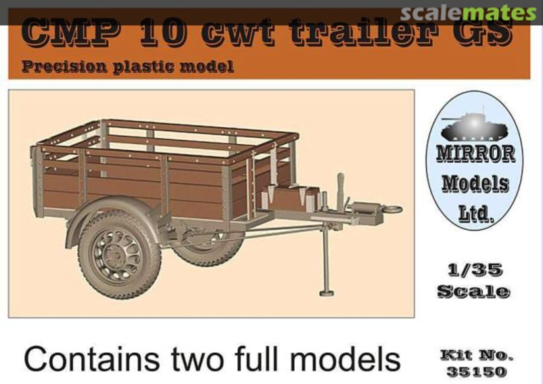 Boxart CMP 10cwt Trailer GS 35150 MIRROR Models Boxart CMP 10cwt Trailer GS 35150 MIRROR Models
