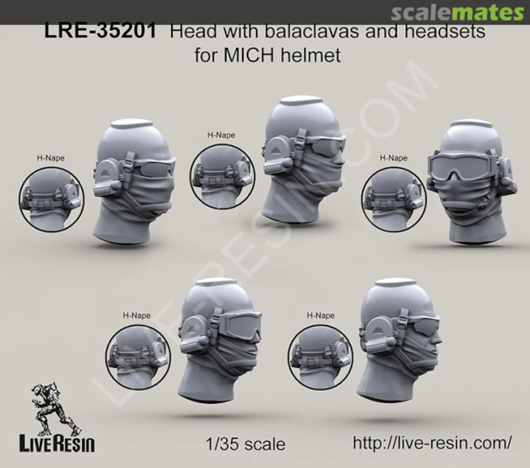 Boxart Head w/Balaclavas & Headsets for MICH 2000 Helmets LRE-35201 Live Resin Boxart Head w/Balaclavas & Headsets for MICH 2000 Helmets LRE-35201 Live Resin