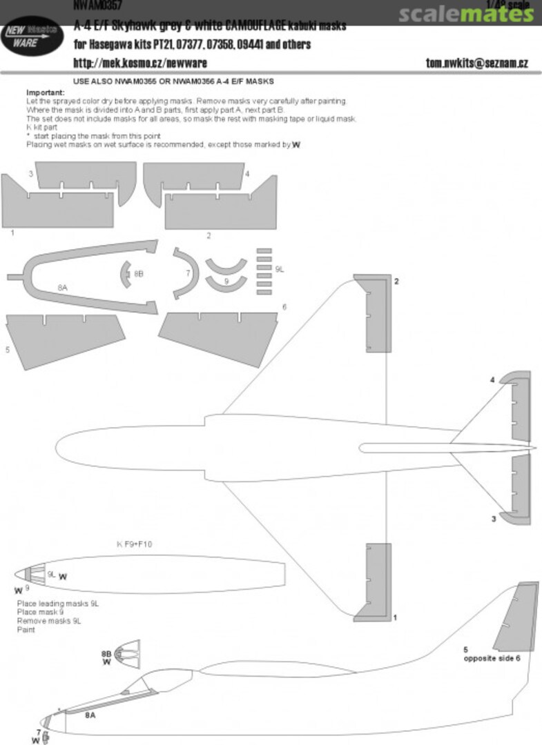 Boxart A-4 E/F/K Skyhawk GREY&WHITE CAMOUFLAGE kabuki masks NWAM0357 New Ware Boxart A-4 E/F/K Skyhawk GREY&WHITE CAMOUFLAGE kabuki masks NWAM0357 New Ware