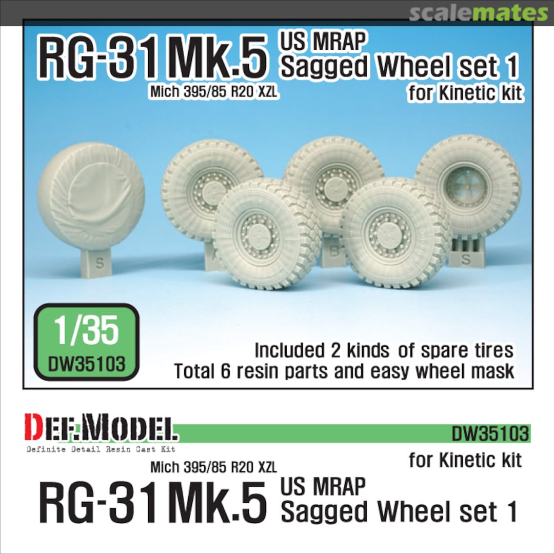 Boxart RG-31 Mk. 5 Sagged Wheel Set 1 DW35103 Def.Model