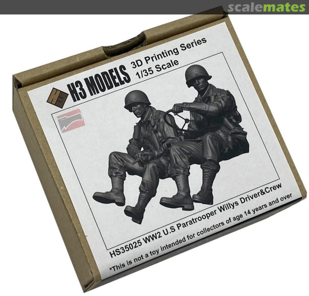 Boxart 1/35 H3 Models WWII US Paratrooper Willys Driver & Crew Resin Model Kit HS35025 H3 Models Boxart 1/35 H3 Models WWII US Paratrooper Willys Driver & Crew Resin Model Kit HS35025 H3 Models