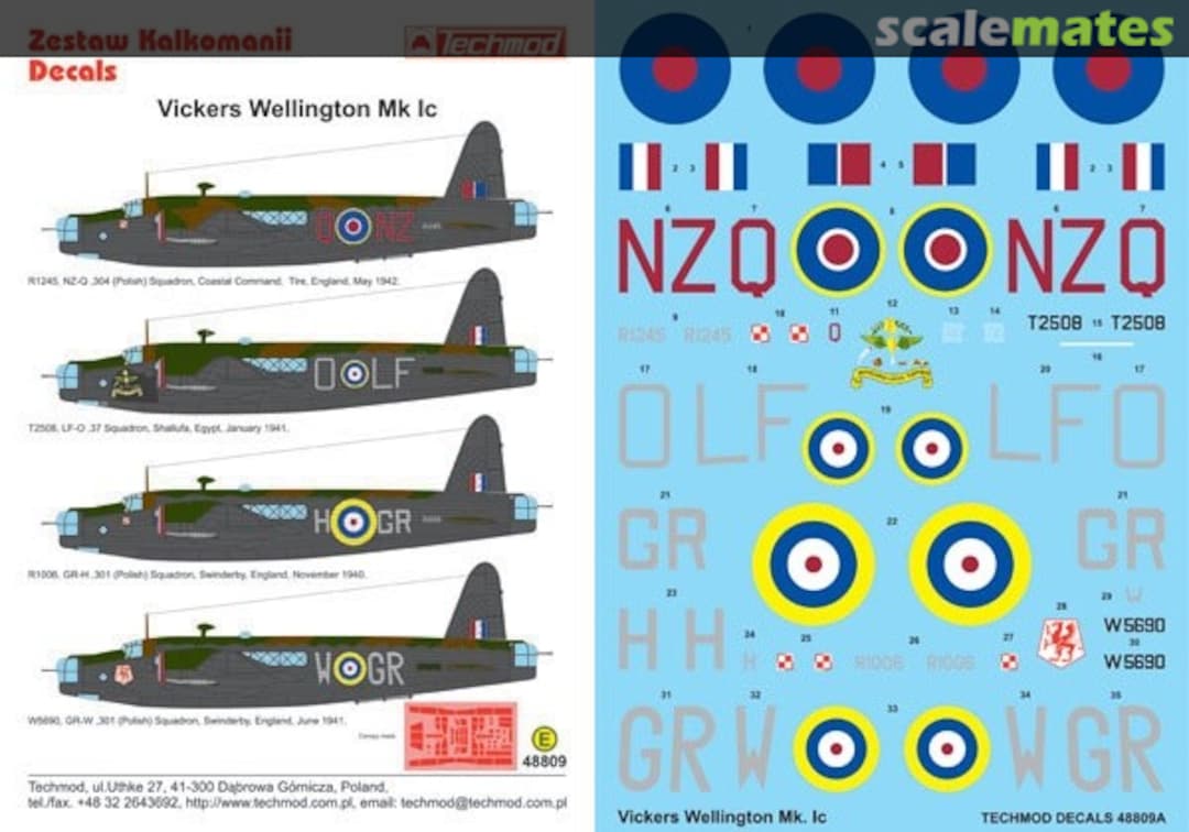 Boxart Vickers Wellington Mk IC 48809 Techmod Boxart Vickers Wellington Mk IC 48809 Techmod