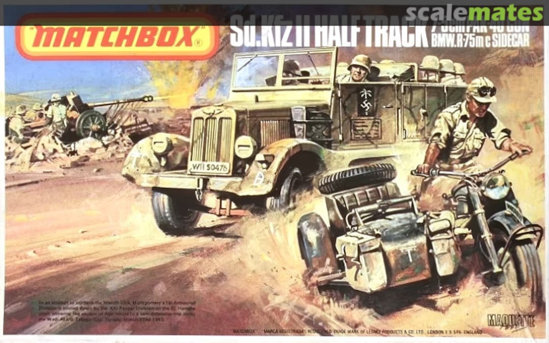 Boxart Sd.Kfz. 11 Half Track/ 7,5cm PaK 40 Gun/BMW R.75m c Sidecar PK-171 Matchbox