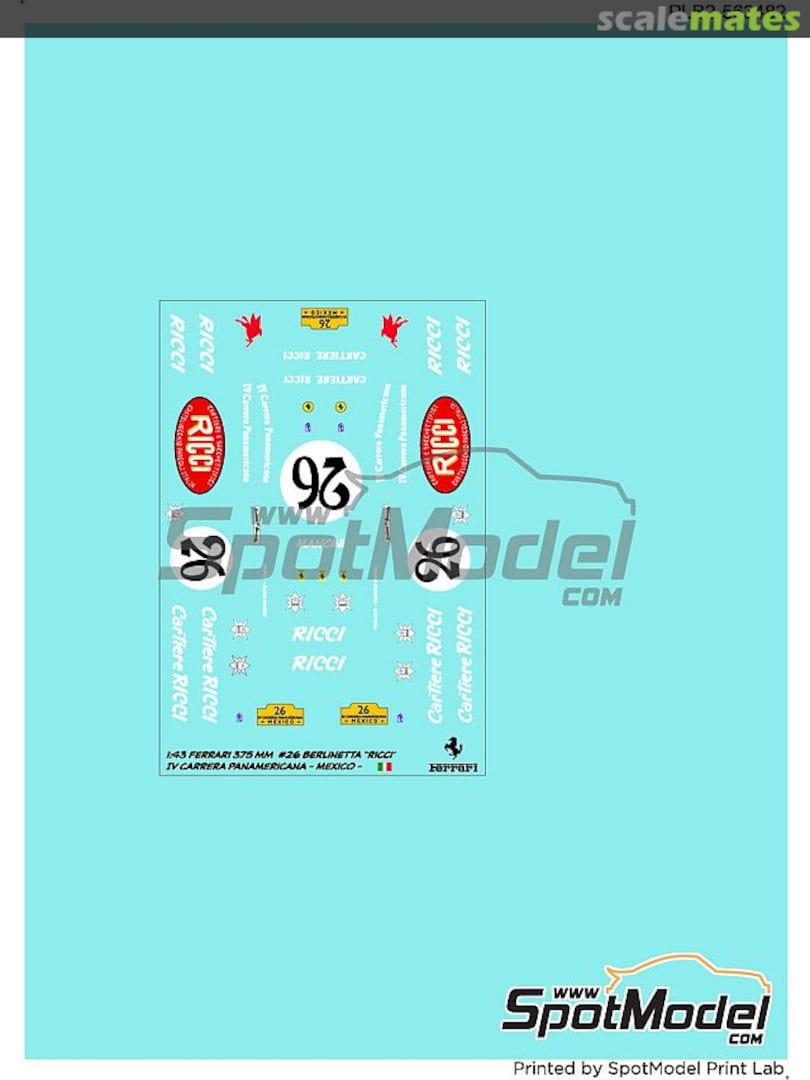 Boxart Ferrari 375 MM Berlinetta PLB2-563482 Print Lab Decals