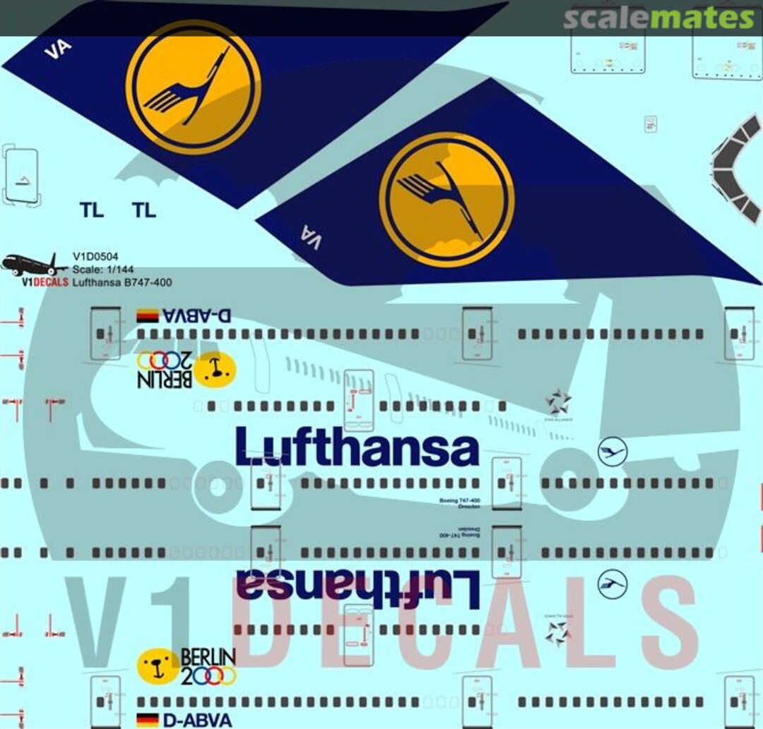Boxart Lufthansa Boeing 747-400 V1D0504-144 V1 Decals Boxart Lufthansa Boeing 747-400 V1D0504-144 V1 Decals