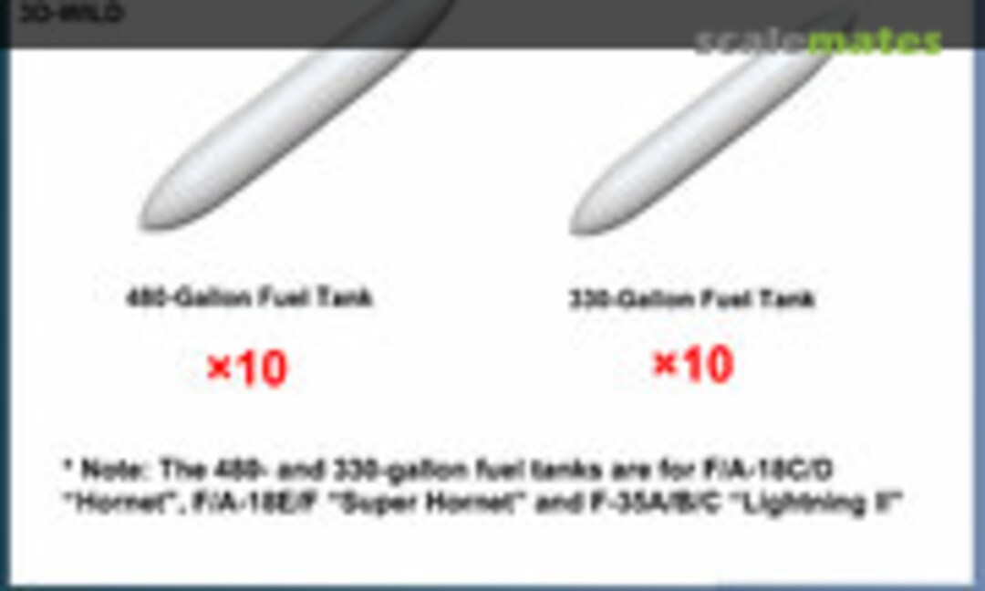 1:350 Fuel Tanks (USA Set A) (3D-Wild DAG02) DAG02