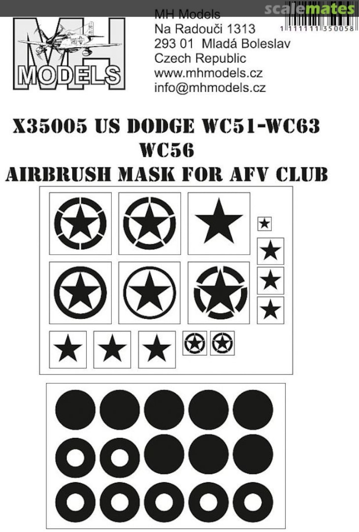 Boxart US Dodge WC51-WC63-WC56 Airbrush Mask X35005 MH Models Boxart US Dodge WC51-WC63-WC56 Airbrush Mask X35005 MH Models