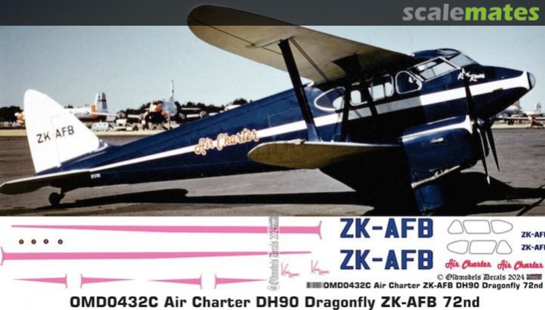 Boxart Air Charter DH90 Dragonfly ZK-AFB OMD0432C Oldmodels Decals Boxart Air Charter DH90 Dragonfly ZK-AFB OMD0432C Oldmodels Decals