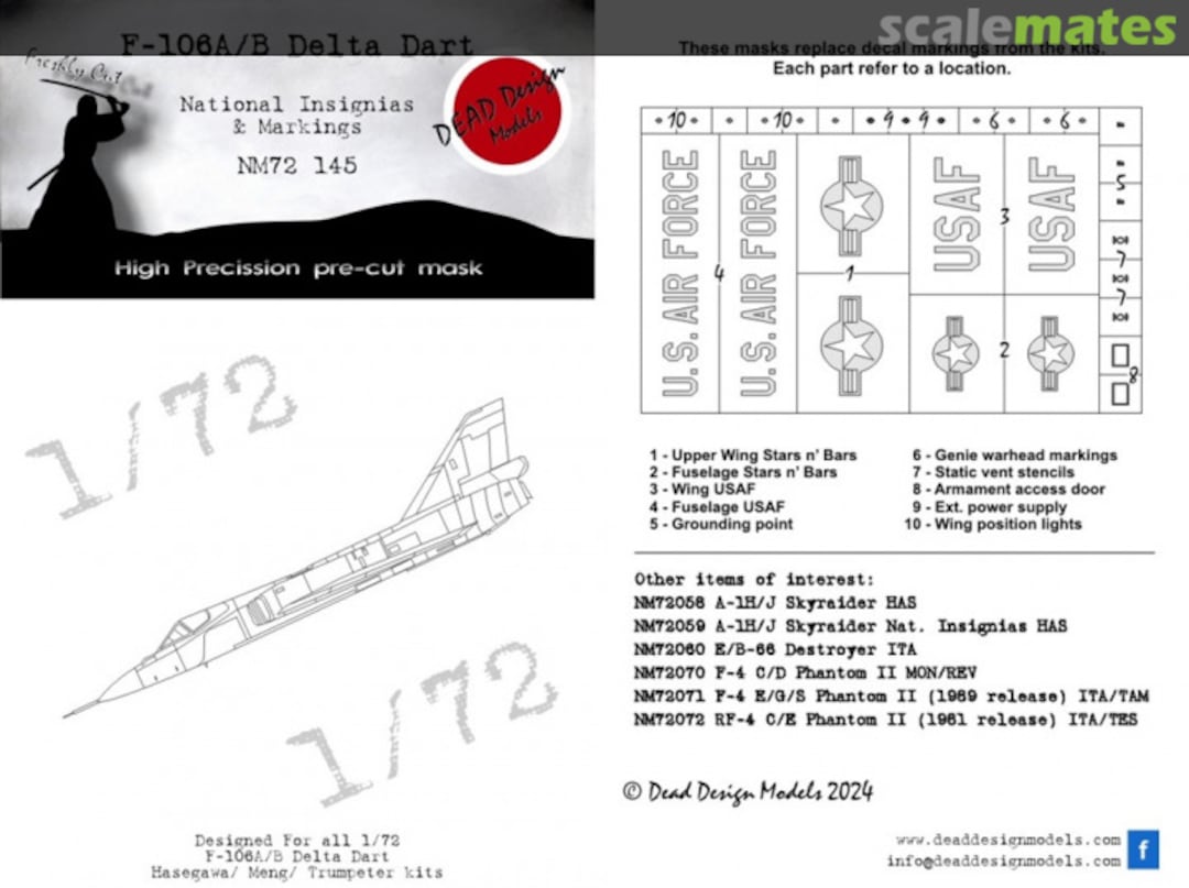Boxart F-106A/B Delta Dart National Insignias And Markings NM72145 DEAD Design Models Boxart F-106A/B Delta Dart National Insignias And Markings NM72145 DEAD Design Models