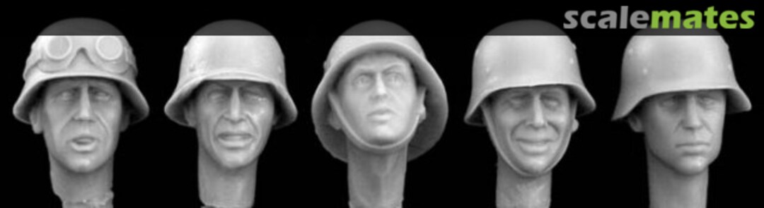 Boxart 5 Heads Wearing Plain German Helmets WWII HGH04 Hornet & Wolf Boxart 5 Heads Wearing Plain German Helmets WWII HGH04 Hornet & Wolf