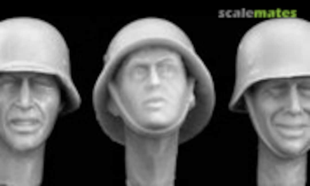 1:35 5 Heads Wearing Plain German Helmets WWII (Hornet &amp; Wolf HGH04)