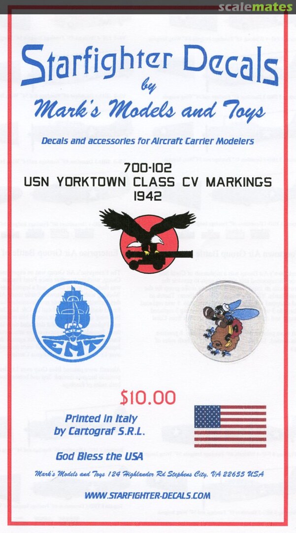Boxart USN Yorktown Class CV Markings 1942 700-102 Starfighter Decals Boxart USN Yorktown Class CV Markings 1942 700-102 Starfighter Decals