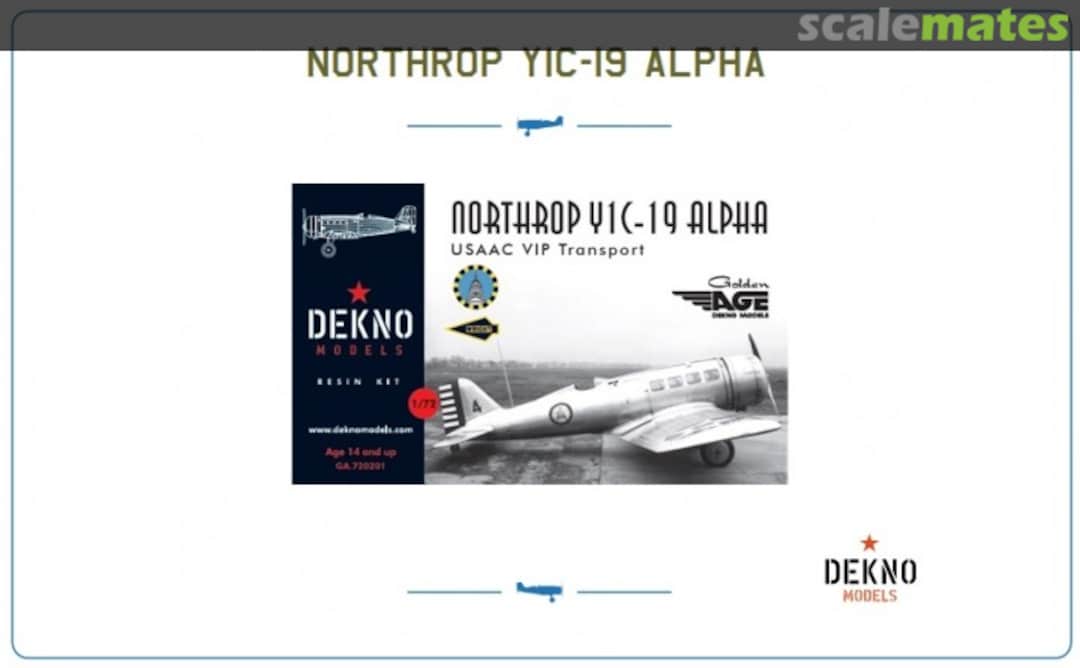 Boxart Northrop Y1C-19 Alpha GA.720201 Dekno Models Boxart Northrop Y1C-19 Alpha GA.720201 Dekno Models