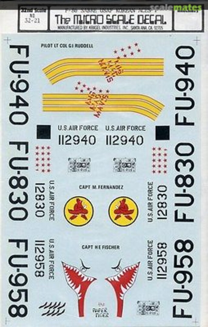 Boxart F-86 Sabre USAF Korean Aces I 32-21 Microscale Boxart F-86 Sabre USAF Korean Aces I 32-21 Microscale
