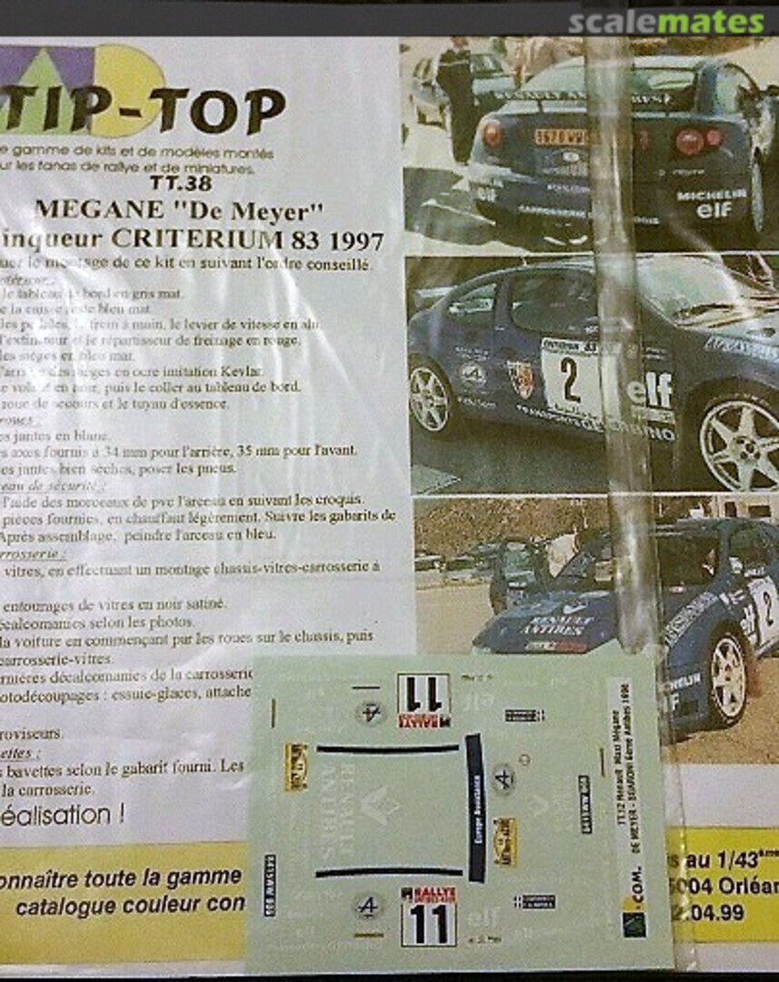 Boxart Renault Mégane Maxi (9670 WWD 06) "RENAULT Antibes" TT38 TIP-TOP Boxart Renault Mégane Maxi (9670 WWD 06) "RENAULT Antibes" TT38 TIP-TOP