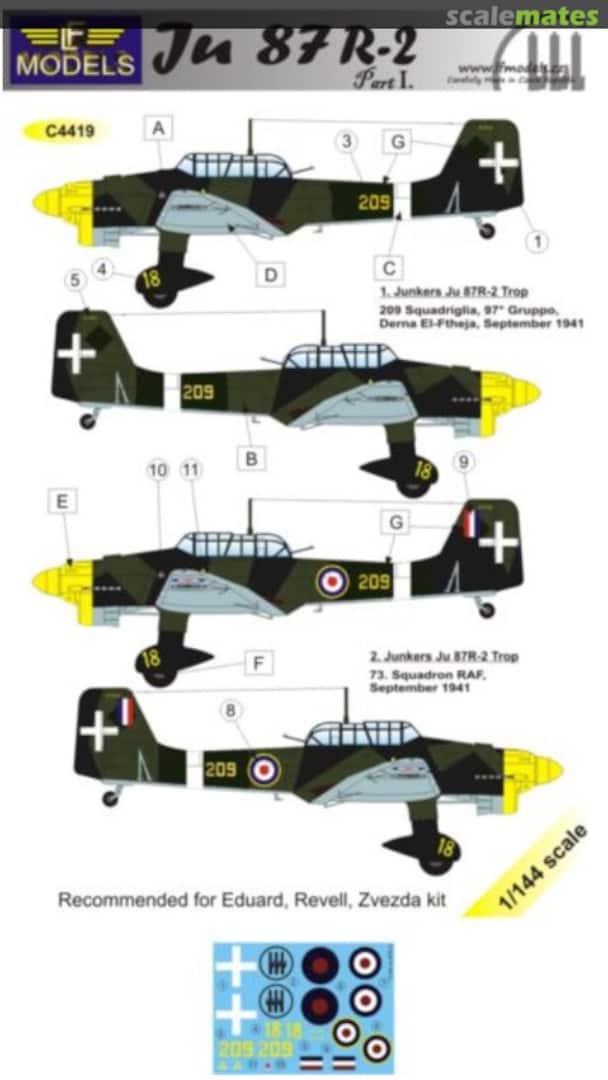 Boxart Junkers Ju.87R-2 'Stuka' part 1 C4419 LF Models Boxart Junkers Ju.87R-2 'Stuka' part 1 C4419 LF Models