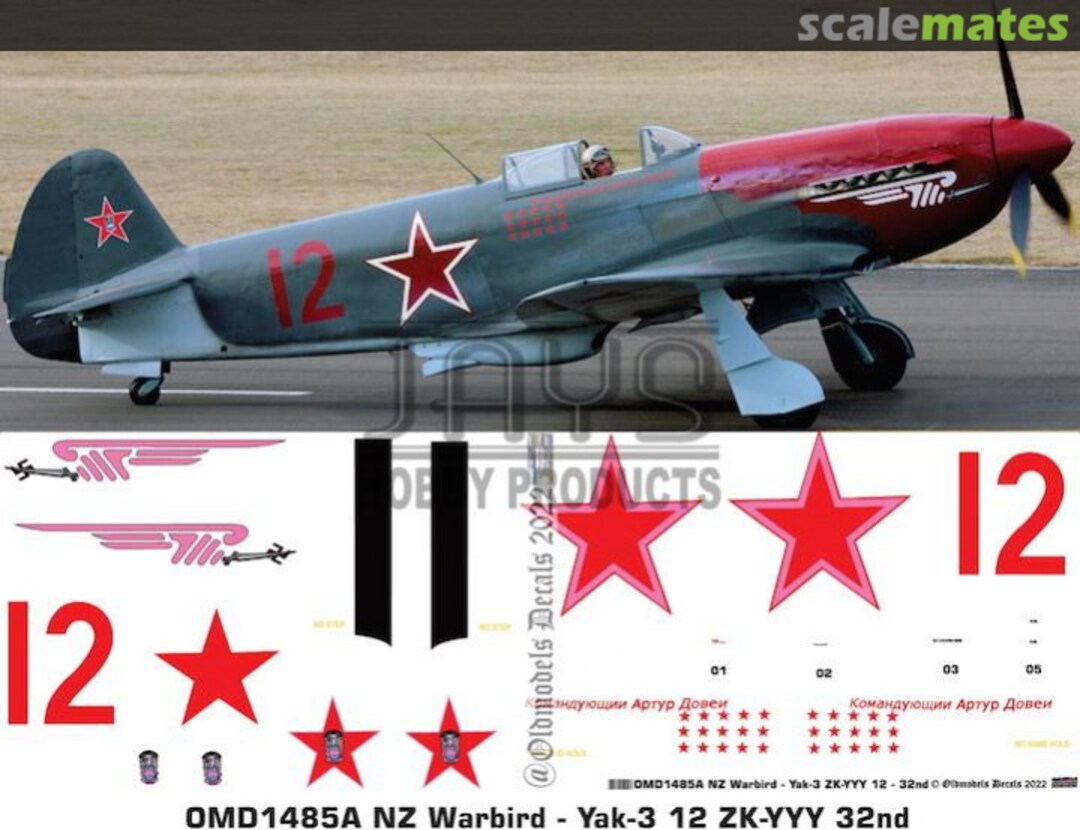 Boxart Warbird - Yak-3 ZK-YYY 12 OMD1485A Oldmodels Decals Boxart Warbird - Yak-3 ZK-YYY 12 OMD1485A Oldmodels Decals