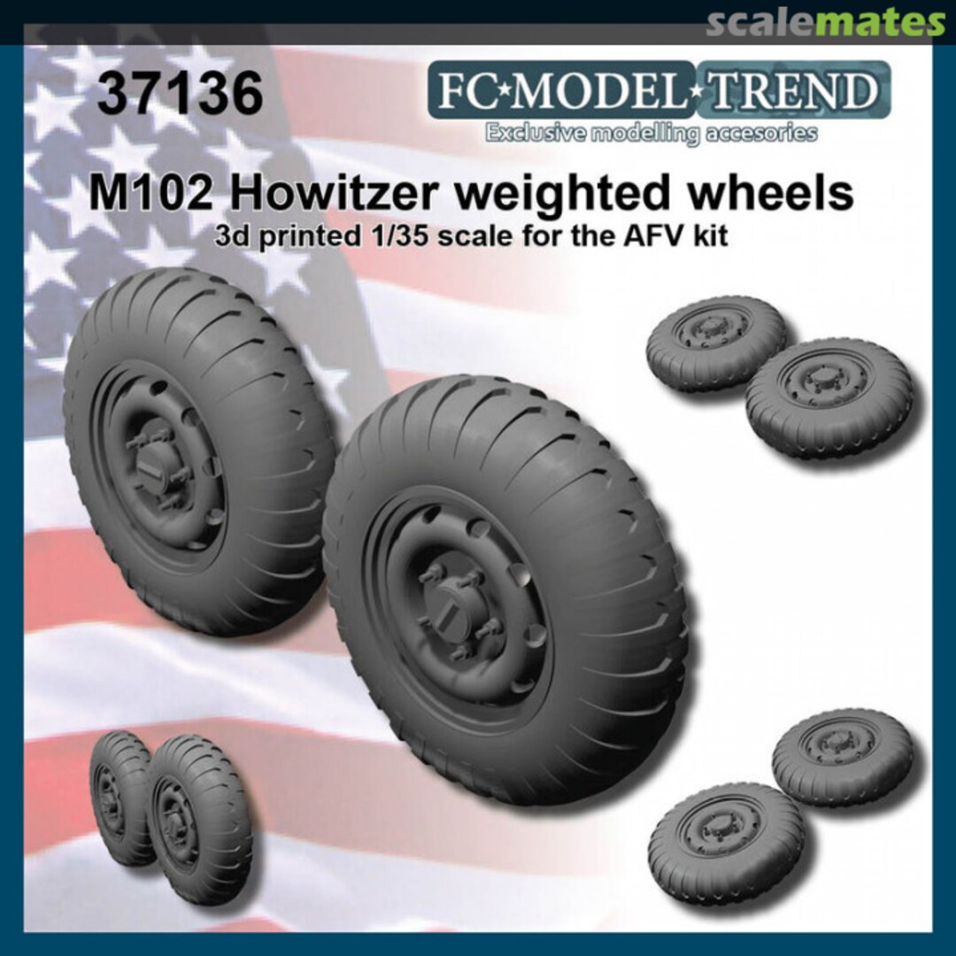 Boxart M102 Howitzer weighted wheels 37136 FC Model Trend Boxart M102 Howitzer weighted wheels 37136 FC Model Trend