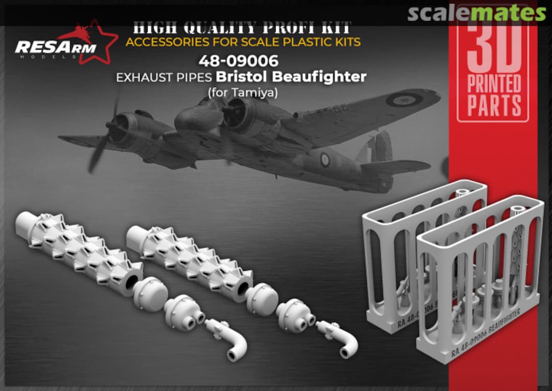 Boxart Beaufighter exhaust pipes 48-09006 RESArm Boxart Beaufighter exhaust pipes 48-09006 RESArm