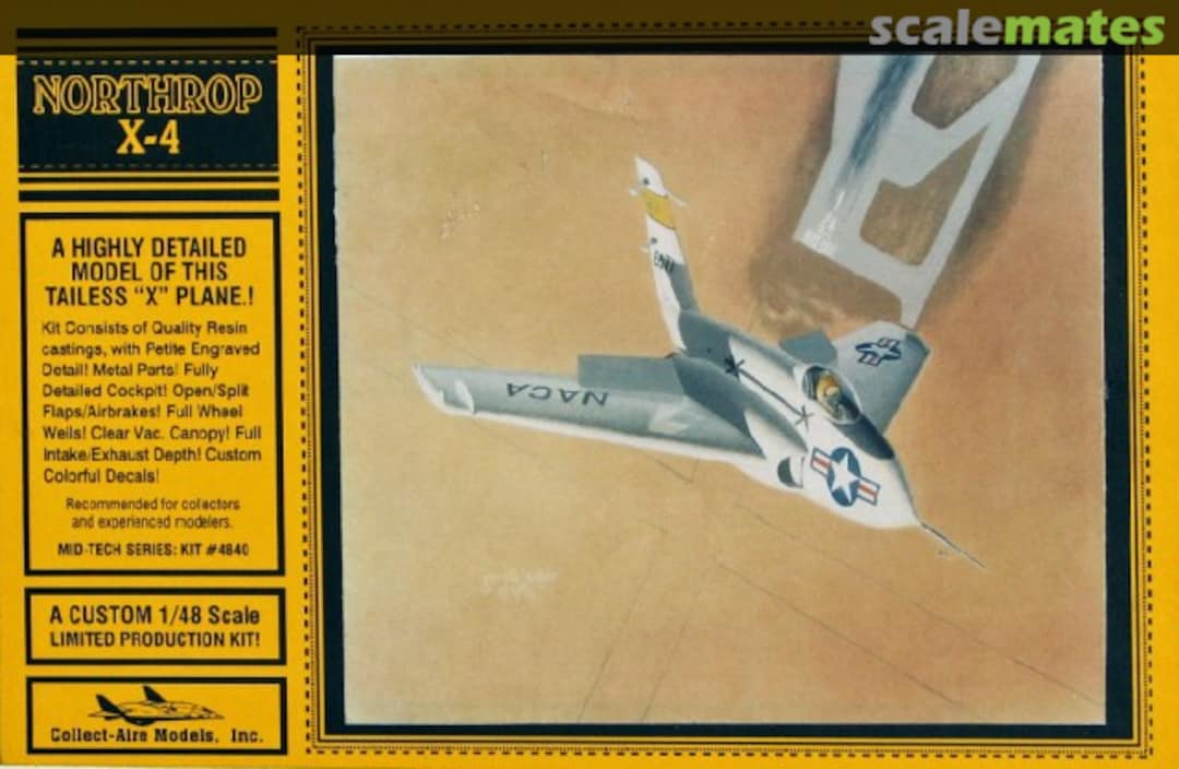 Boxart Northrop X-4 4840 Collect-Aire Models Boxart Northrop X-4 4840 Collect-Aire Models