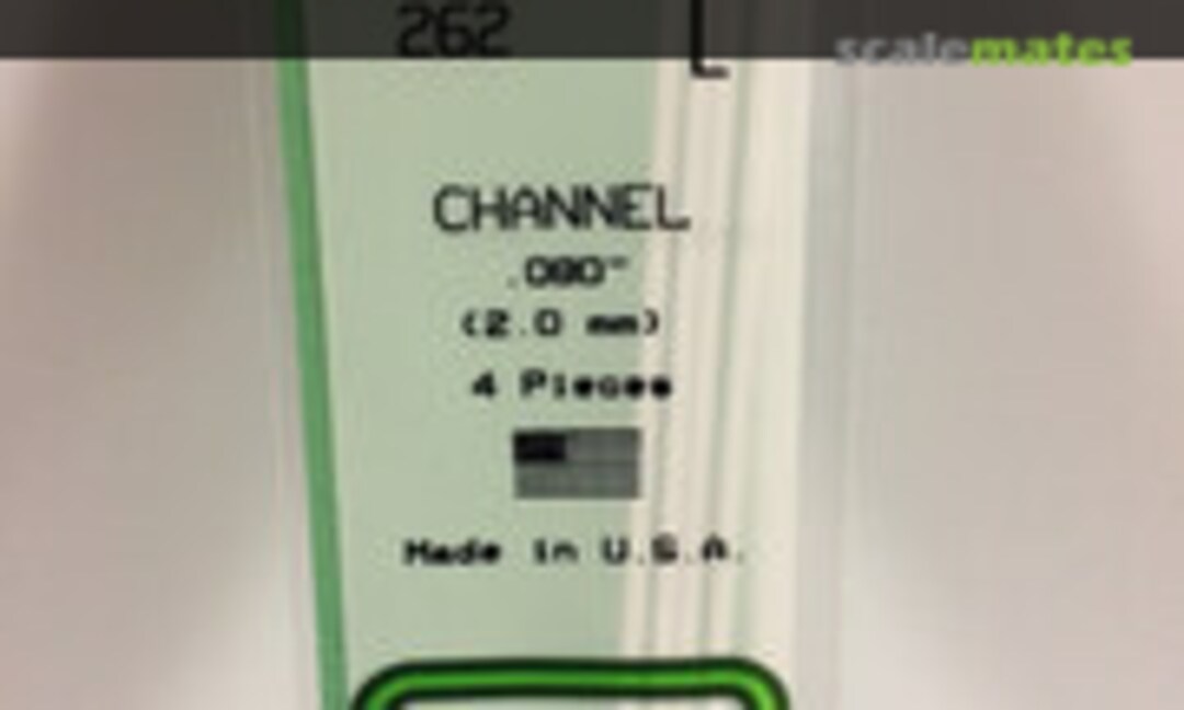 No 0.080" Opaque White Polystyrene Channel (Evergreen Scale Models 262) 262
