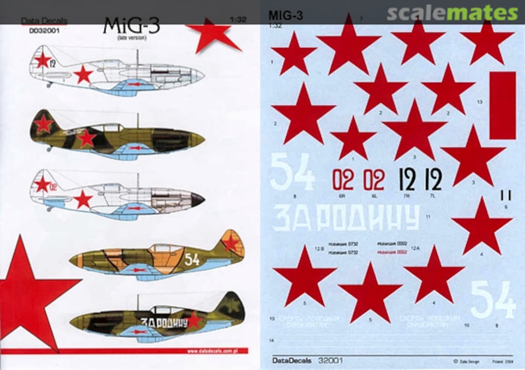 Boxart MiG-3 DD32001 Data Decals Boxart MiG-3 DD32001 Data Decals