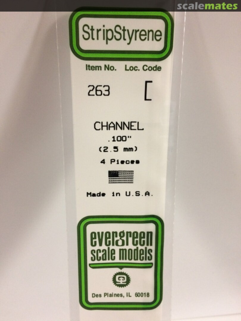 Boxart 0.100" Opaque White Polystyrene Channel 263 Evergreen Scale Models Boxart 0.100" Opaque White Polystyrene Channel 263 Evergreen Scale Models